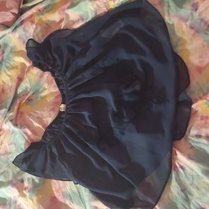 Sheer floral blouse sz m